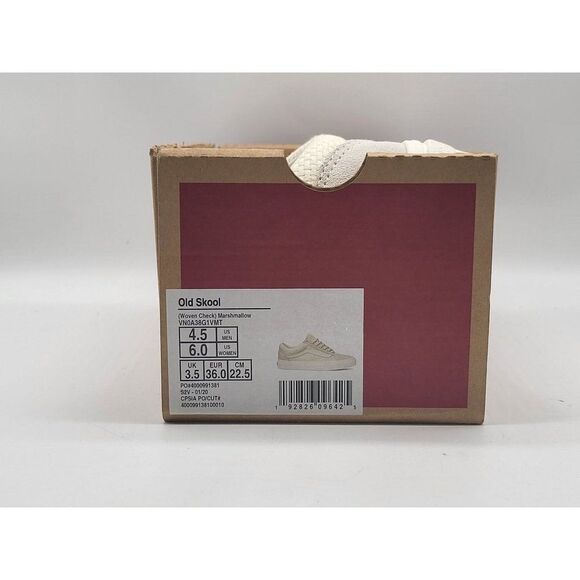 Vans‎ Old Skool Marshmallow Womens Size 6 Cream White Athletic Shoes Sneakers - Picture 8 of 8